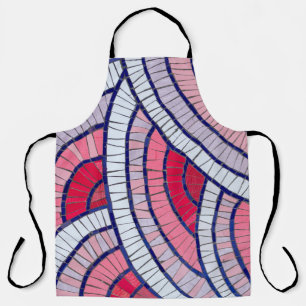 Rode, witte, zwarte en roze abstracte illustraties schort