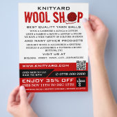 Rode wol Winkel, Knitting Store, Garnenwinkel Flyer (Hand)