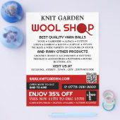 Rode wol Winkel, Knitting Store, Garnenwinkel Flyer (Enkel)