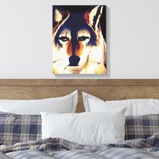 RODE WOLF-canvas Canvas Afdruk (Insitu (Slaapkamer))