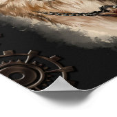 Rode wolf in een steampunk-pet poster (Hoek)