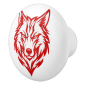 Rode Wolf Keramische Knop (Rechts)