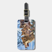 Rode wolven schilderen bagagelabel (Voorkant verticaal)