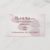 Rode Wooden Hearts verbonden aan een Koord Visitekaartje (Achterkant)