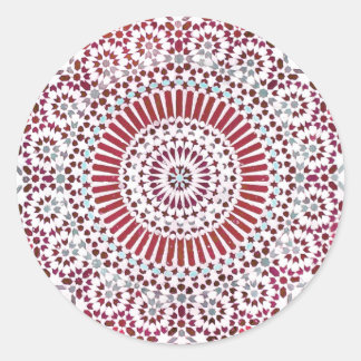 Rode wortel chakra cirkel mozaïek ronde sticker