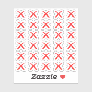 Rode X Mark Kruis Te Doen Lijst Geannuleerd Icoon Sticker