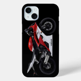 Rode Yamaha Yzf-R6 motorfiets iPhone 15 Mini Hoesje