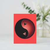 rode yin yang briefkaart (Staand voorkant)