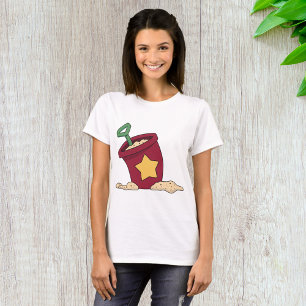 Rode zandemmer met ster en schop t-shirt