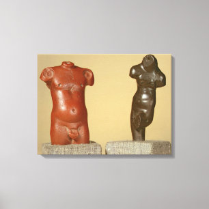 Rode zandsteen, mannetje en grijze zandsteen danse canvas afdruk