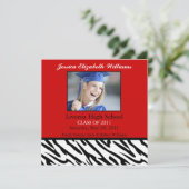 Rode Zebra Aankondiging (Staand voorkant)