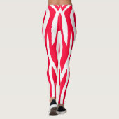 Rode Zebra afdrukken Leggings (Achterkant)