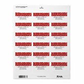 Rode Zebra Flame Print Bruiloft Sjabloon Etiket (Full Sheet)