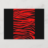 Rode Zebra in zwart en rood Briefkaart (Voorkant)