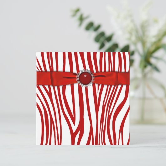 Rode Zebra Kaart (Staand voorkant)