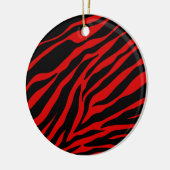rode zebra keramisch ornament (Links)