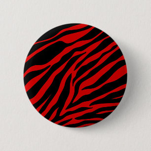 rode zebra ronde button 5,7 cm