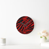 rode zebra ronde klok (Huis)