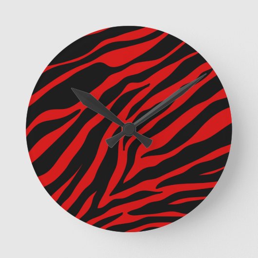 rode zebra ronde klok (Voorkant)