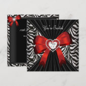 Rode Zebra Stripe Black Birthday Party 2 Kaart (Voorkant / Achterkant)