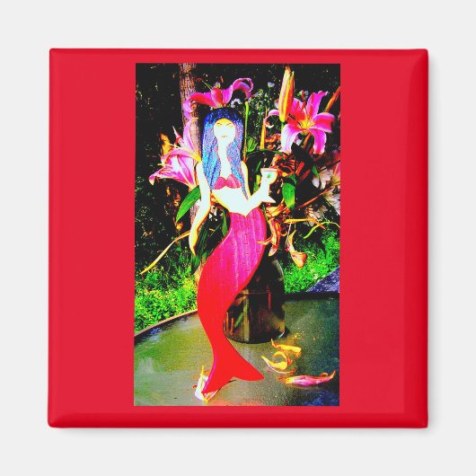 rode zeemeermin magneet (Voorkant)