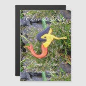 rode zeemeermin magnetische uitnodiging (Voorkant / Achterkant)