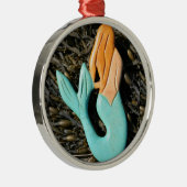 rode zeemeermin metalen ornament (Rechts)