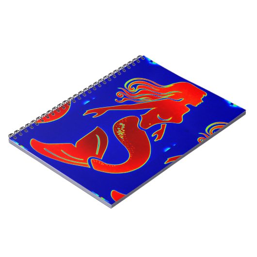 rode zeemeermin op blauw notitieboek (Linkerzijde)