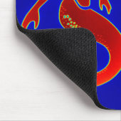 rode zeemeermin op blauwe mousepad muismat (Hoek)