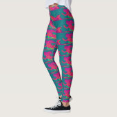 rode zeemeermin patroon groen leggings (Links)