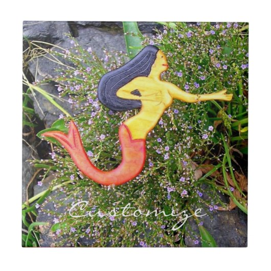 rode zeemeermin tegeltje (Voorkant)