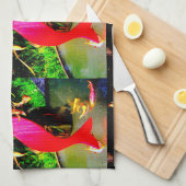 rode zeemeerminnen die feesten theedoek (Quarter Fold)