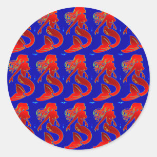 rode zeemeerstoksticker ronde sticker