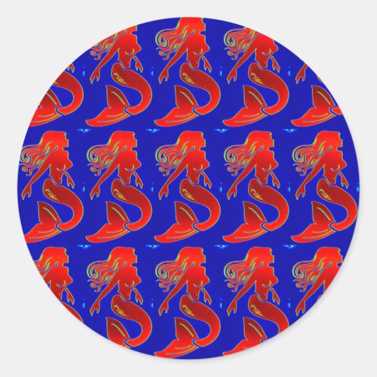 rode zeemeerstoksticker ronde sticker (Voorkant)