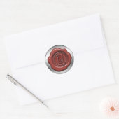 Rode zegelwax letter Y Ronde Sticker (Envelop)