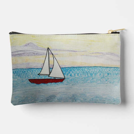 Rode zeilboot etui (Achterkant)