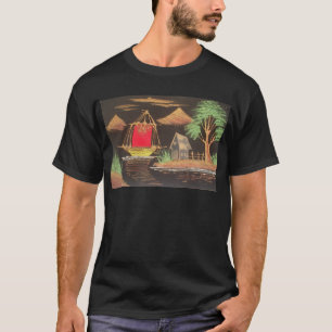 Rode Zeilboot Landschap Olie Schilderij Art Print T-shirt
