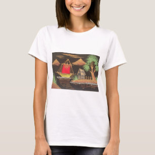 Rode Zeilboot Landschap Olie Schilderij Art Print T-shirt