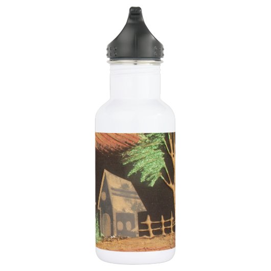 Rode Zeilboot Landschap Olie Schilderij Art Print Waterfles (Rechts)