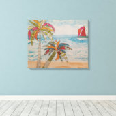 Rode zeilen canvas afdruk (Insitu (Houten vloer))