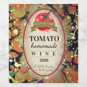 Rode zelfgemaakte wijn tomaten persoonlijke wijnla etiket