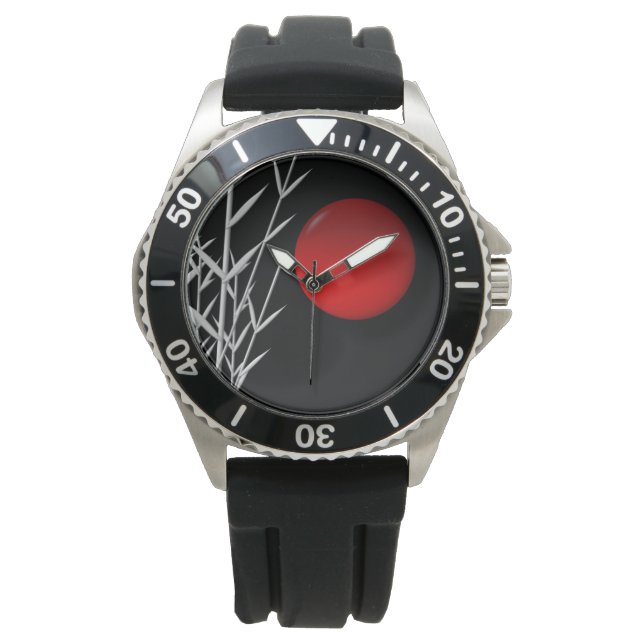 Rode Zen Circle Horloge (Voorkant)