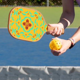 Rode Zia Symbolen New Mexico Turquoise Veren Pickleball Paddle
