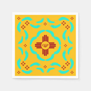Rode Zia Symbolen New Mexico Turquoise Veren Servet