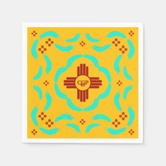 Rode Zia Symbolen New Mexico Turquoise Veren Servet