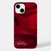 Rode zijde | Satin Illusion iPhone Case (Achterkant)