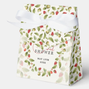 Rode Zoete Aardbei Wilde Bloemenkrans Baby Shower Bedankdoosjes