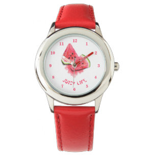 Rode zoete juicy watermeloenen - Tasty - Tekening Horloge