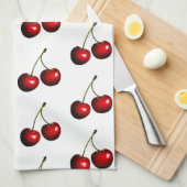 Rode zoete kersen theedoek (Quarter Fold)