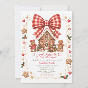 Rode Zoete Kleine Koek Peperkoek Baby Shower Kaart